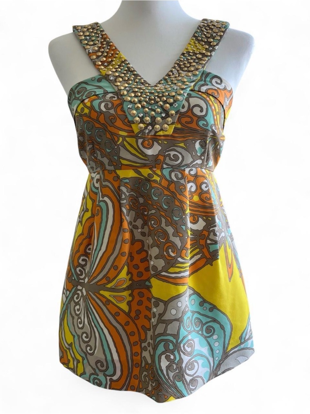 Kate Spade New York Retro Butterfly Print Studded Top - Size 0